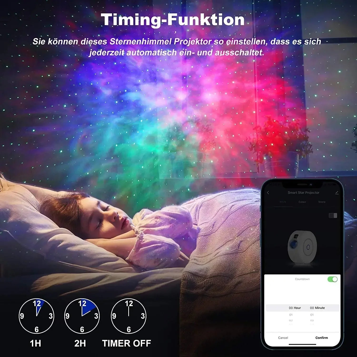 Galaxy Projektor med Stemmekontroll