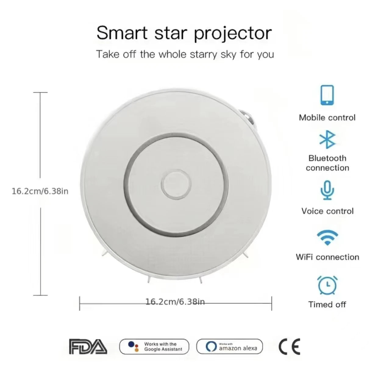 Galaxy Projektor med Stemmekontroll