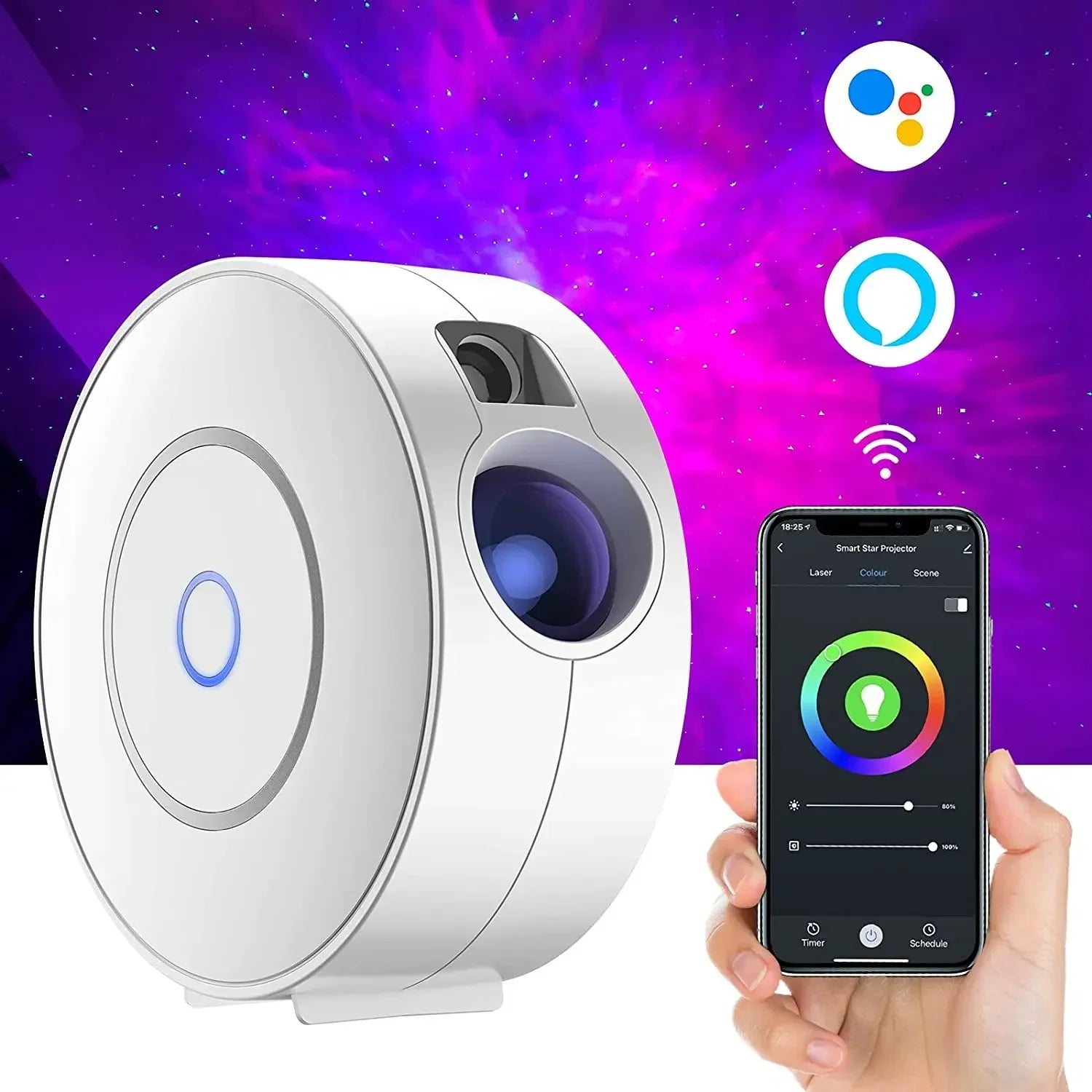 Galaxy Projektor med Stemmekontroll