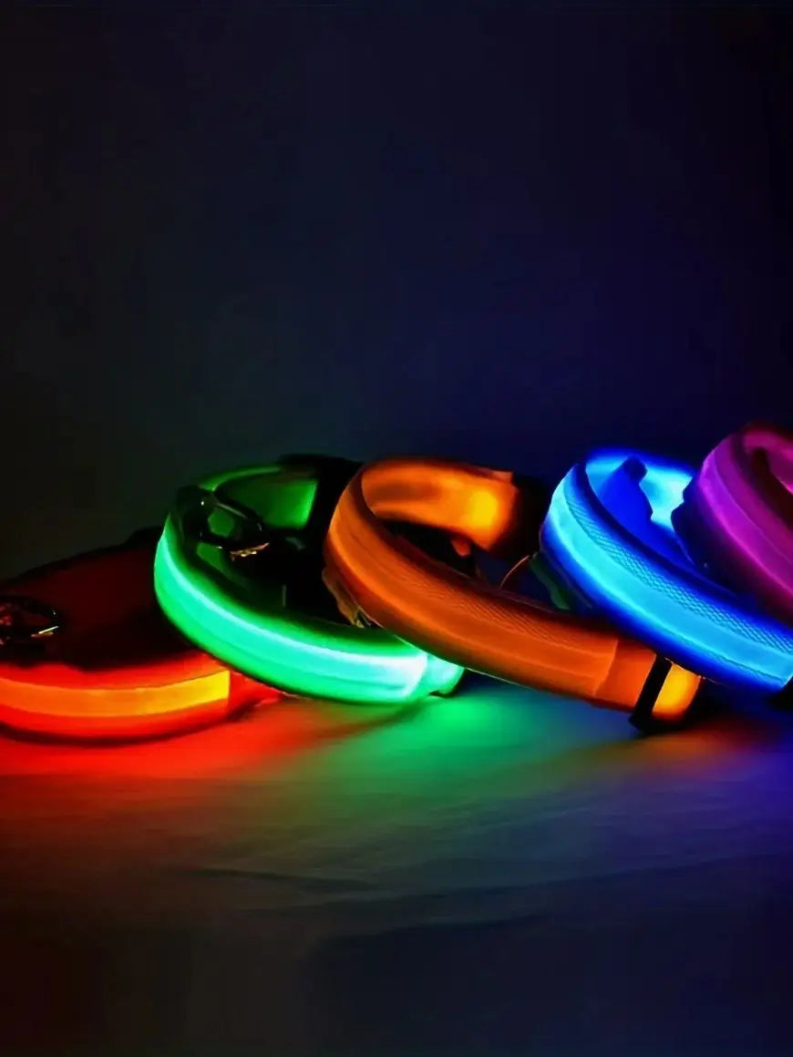 LED Dog Collar – Reflective & Safety Light for Night Walks