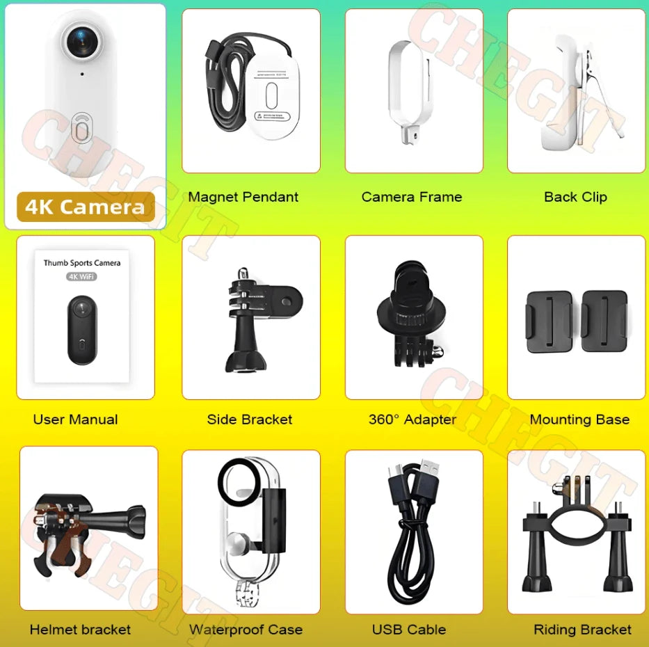 Mini 4K Action Camera – Waterproof Body Cam with WiFi & Night Vision