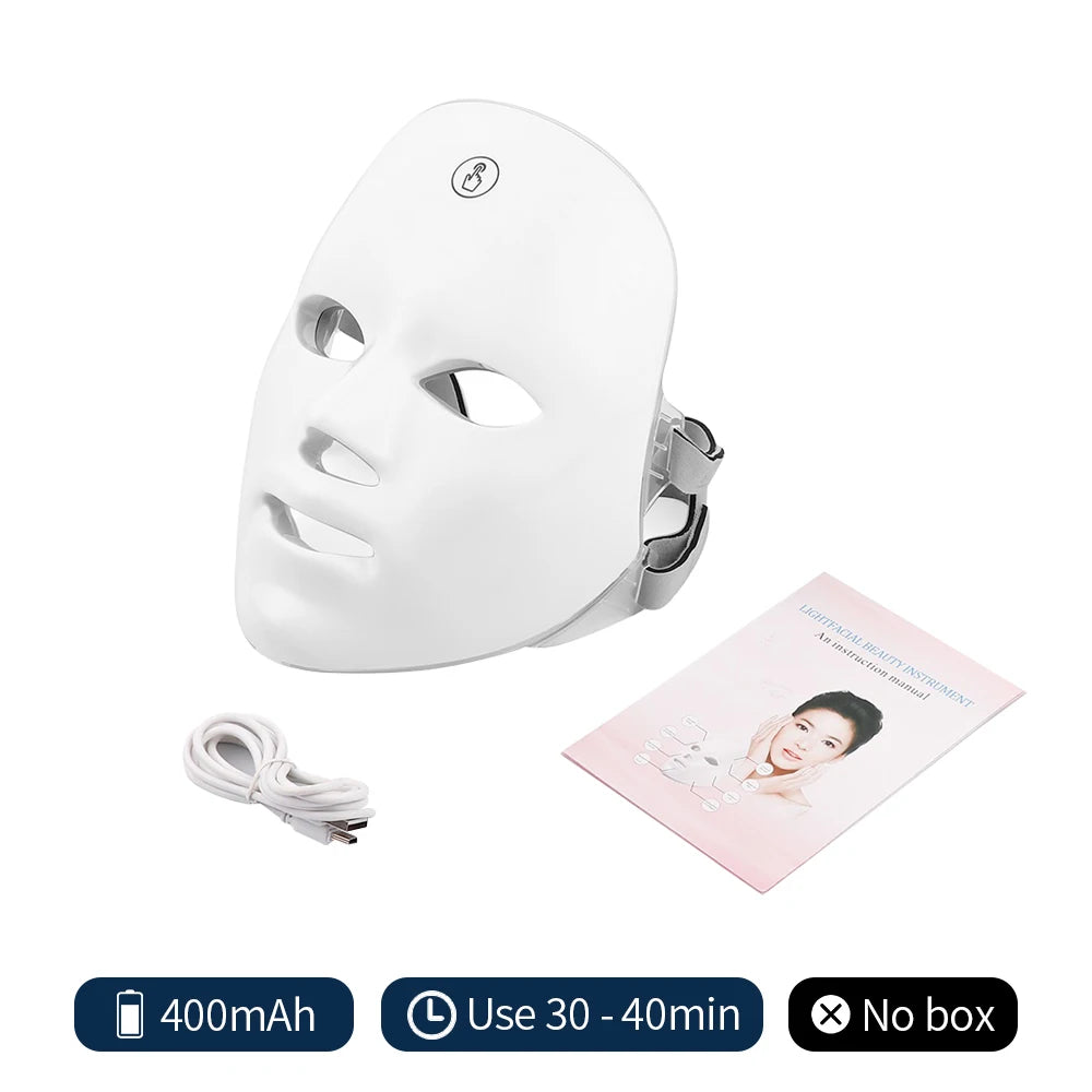 LED Facial Mask – 7 Color Light Therapy for Skin Rejuvenation & Anti-Aging