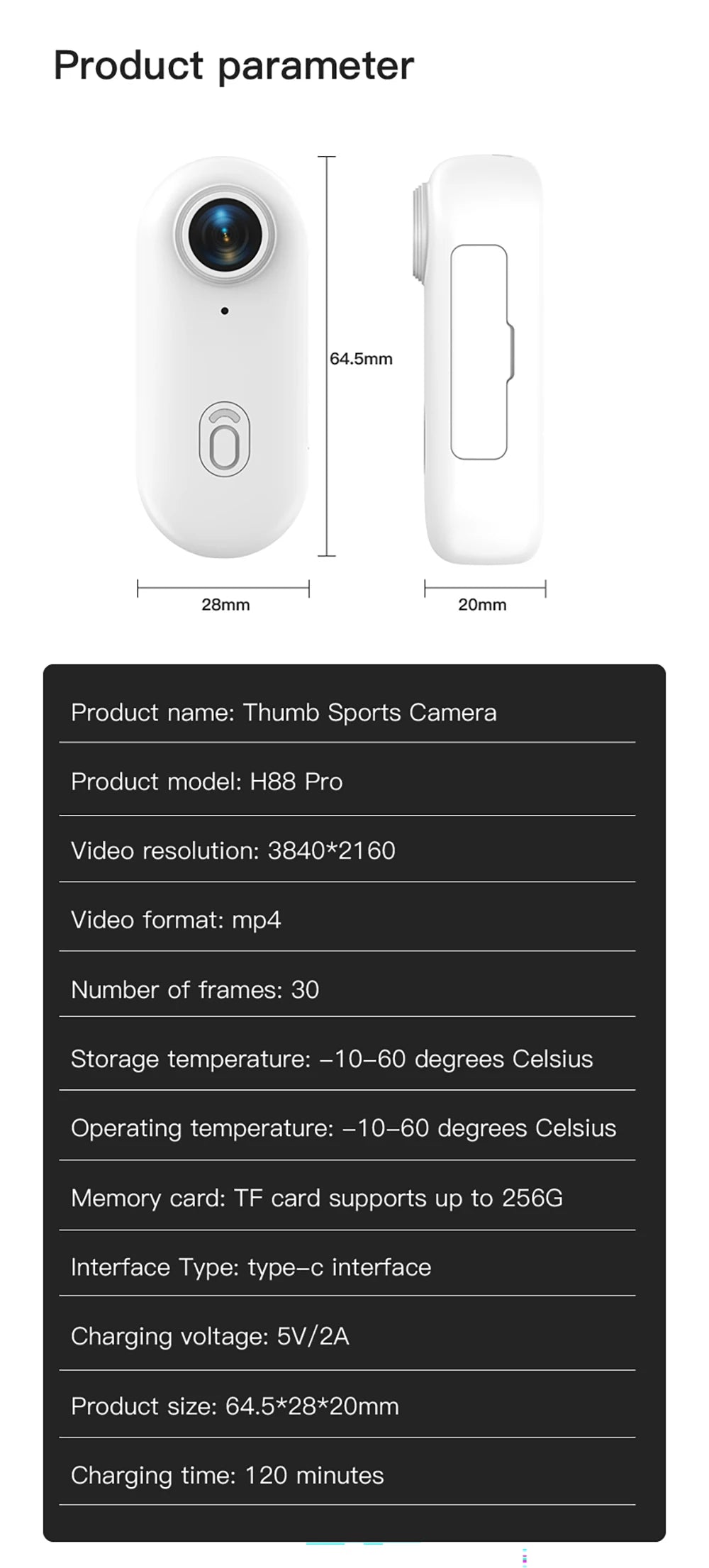 Mini 4K Action Camera – Waterproof Body Cam with WiFi & Night Vision