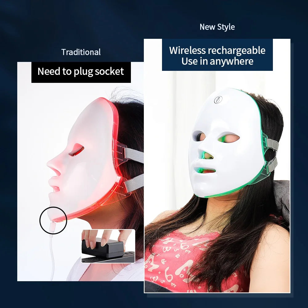 LED Facial Mask – 7 Color Light Therapy for Skin Rejuvenation & Anti-Aging