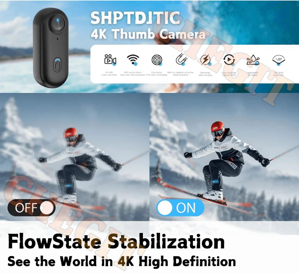 Mini 4K Action Camera – Waterproof Body Cam with WiFi & Night Vision