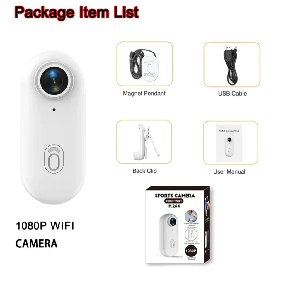 Mini 4K Action Camera – Waterproof Body Cam with WiFi & Night Vision