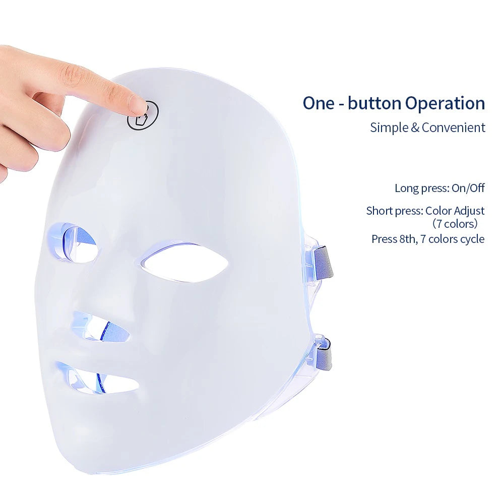 LED Facial Mask – 7 Color Light Therapy for Skin Rejuvenation & Anti-Aging