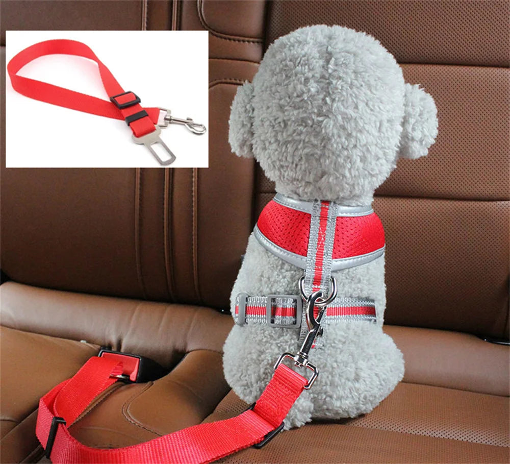 Adjustable Pet Car Safety Belt – Universal Fit for Dogs & Cats