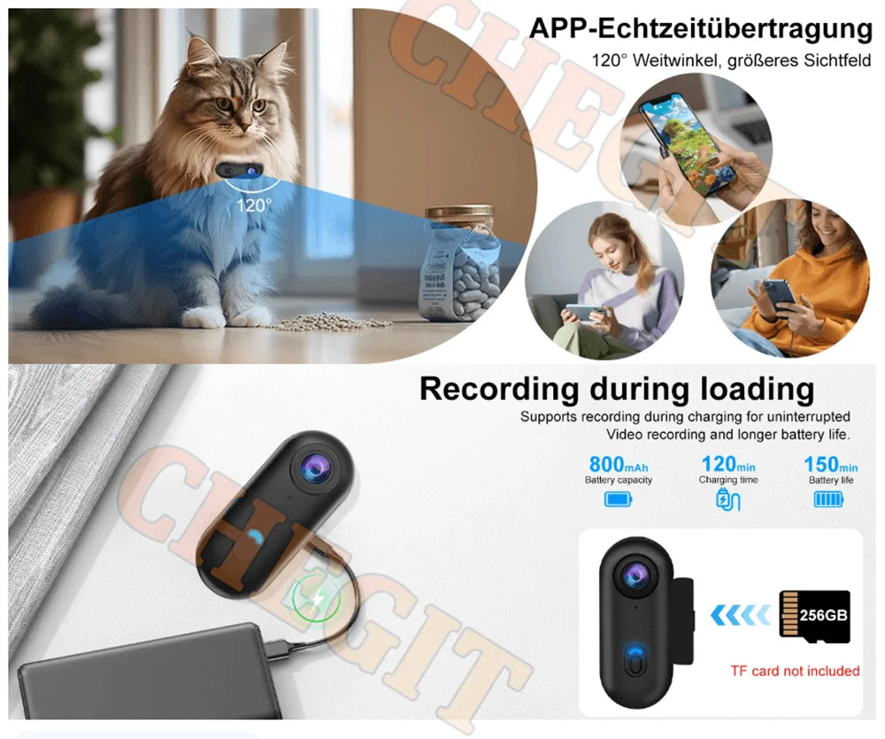 Mini 4K Action Camera – Waterproof Body Cam with WiFi & Night Vision