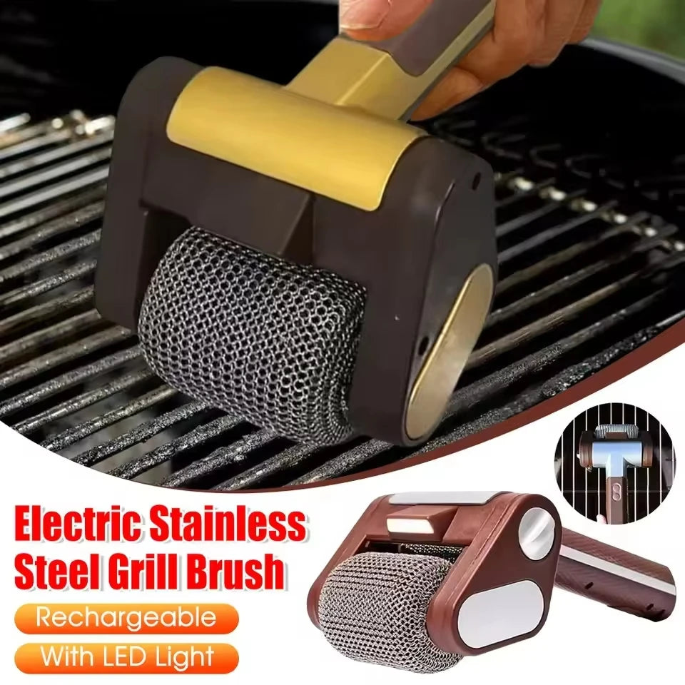 Electric Roller Grill Brush – Rechargeable BBQ Cleaner