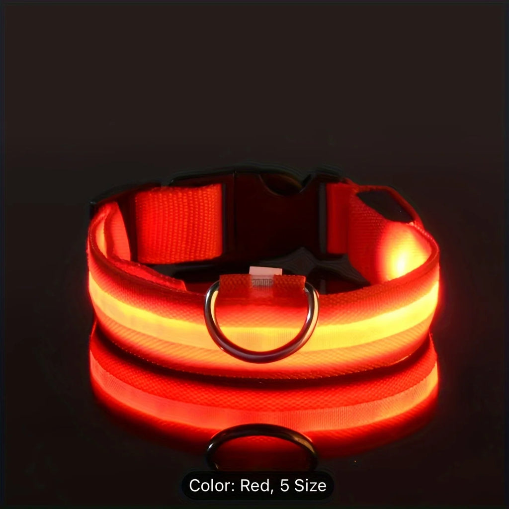 LED Dog Collar – Reflective & Safety Light for Night Walks