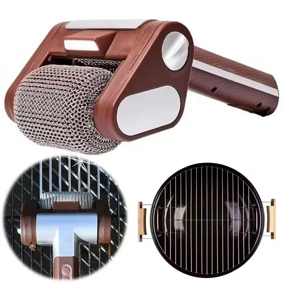 Electric Roller Grill Brush – Rechargeable BBQ Cleaner