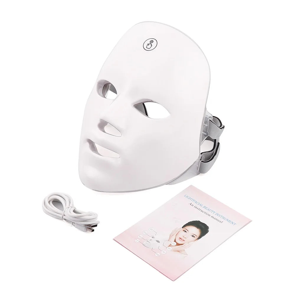 LED Facial Mask – 7 Color Light Therapy for Skin Rejuvenation & Anti-Aging