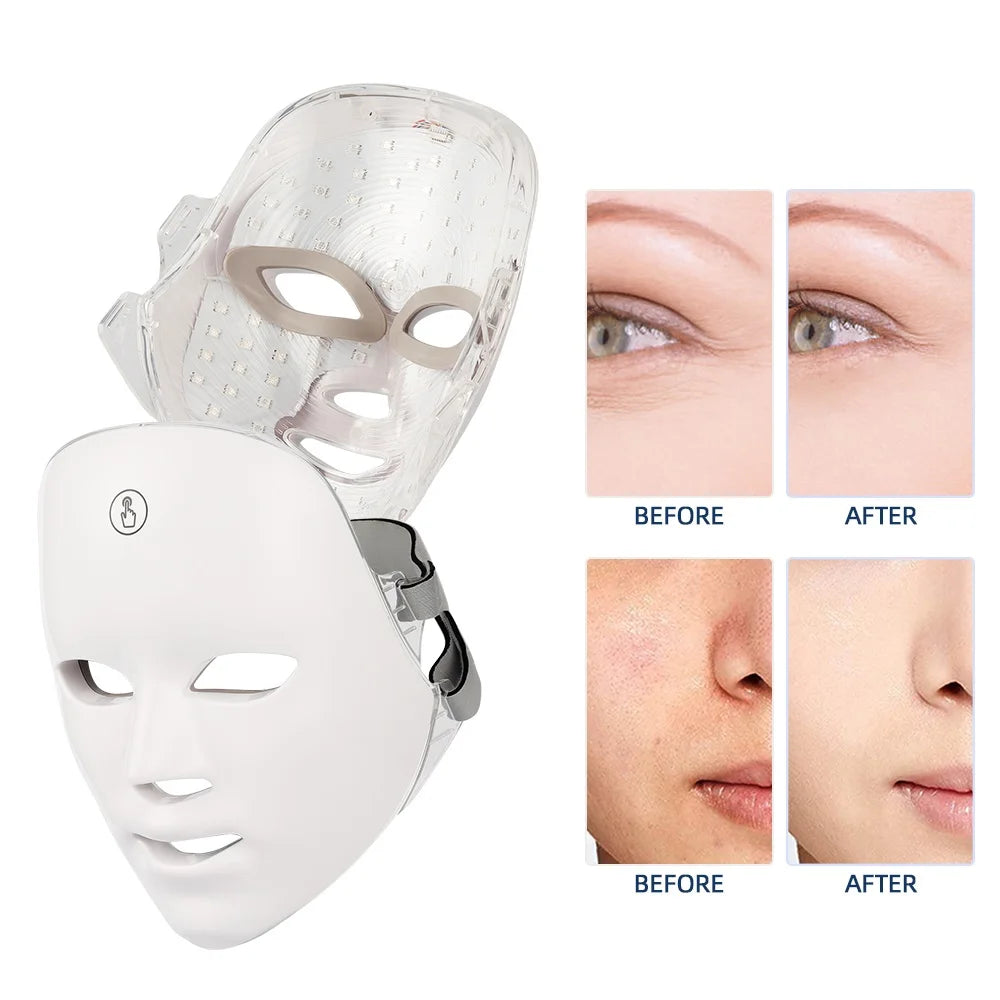 LED Facial Mask – 7 Color Light Therapy for Skin Rejuvenation & Anti-Aging